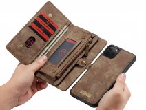 CaseMe 2in1 Wallet Ritsvak Case Bruin - iPhone 11 Pro Max Hoesje