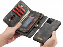 CaseMe 2in1 Wallet Ritsvak Case Zwart - iPhone 11 Pro Max Hoesje