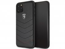 Ferrari Quilted Leather Case Zwart - iPhone 11 Pro Max Hoesje