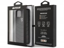 Ferrari Quilted Leather Case Zwart - iPhone 11 Pro Max Hoesje