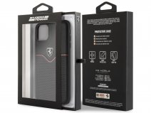 Ferrari Perforated Leather Case Zwart - iPhone 11 Pro Max Hoesje