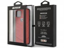 Ferrari Quilted Leather Case Rood - iPhone 11 Pro Max Hoesje