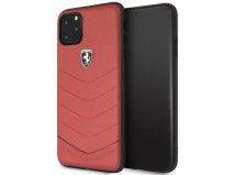 Ferrari Quilted Leather Case Rood - iPhone 11 Pro Max Hoesje
