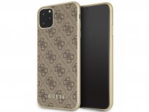 Guess Monogram Hard Case Bruin - iPhone 11 Pro Max hoesje