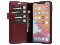 Pierre Cardin Bookcase Rood Leer - iPhone 11 Pro Max hoesje