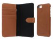 Agna Magneat 2in1 Case Cognac Leer - iPhone SE / 8 / 7 hoesje