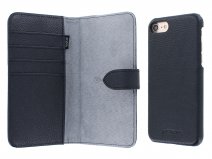 Agna Magneat 2in1 Case Navy Leer - iPhone SE / 8 / 7 hoesje
