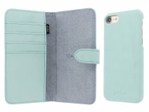 Agna Magneat 2in1 Case Mint Leer - iPhone SE / 8 / 7 hoesje