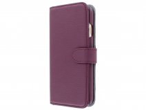 Agna Magneat 2in1 Case Paars Leer - iPhone SE / 8 / 7 hoesje
