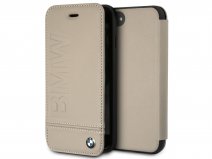 BMW Logo Bookcase Beige - Leren iPhone SE / 8 / 7 / 6(s) hoesje