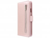 Zipper Wallet Case Rosé Goud - iPhone SE 2020 / 8 / 7 / 6(s) hoesje