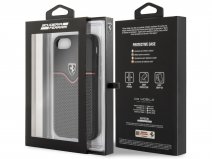Ferrari Perforated Leather Case Zwart - iPhone SE / 8 / 7 / 6(s) hoesje