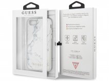 Guess Marble Look Case Wit - iPhone SE 2020 / 8 / 7 / 6(s) hoesje
