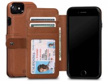 Sena Classic WalletBook Tan - Leren iPhone SE / 8 / 7 hoesje