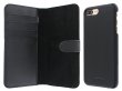 Agna Magneat 2in1 Case Zwart Leer - iPhone 8+/7+ hoesje
