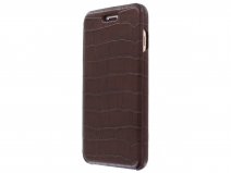 Graffi Oyster Folio Croco Bruin Leer - iPhone 8+/7+/6+ hoesje