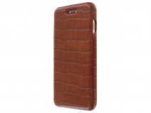 Graffi Oyster Folio Croco Cognac Leer - iPhone 8+/7+/6+ hoes