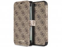 Guess Monogram Bookcase Bruin - iPhone 8+/7+/6+ hoesje