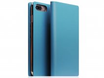 SLG Design D5 Italian Leather Folio Blauw - Leren iPhone 8+/7+ hoesje