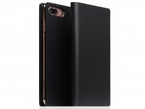 SLG Design D5 Italian Leather Folio Zwart - Leren iPhone 8+/7+ hoesje