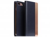 SLG Design D5 CSL Metal Navy - Leren iPhone 8 Plus/7 Plus hoesje