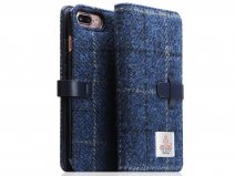SLG Design D5 Harris Tweed Bookcase Blauw - iPhone 8+/7+ hoesje