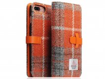SLG Design D5 Harris Tweed Bookcase Oranje - iPhone 8+/7+ hoesje