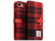 SLG Design D5 Harris Tweed Bookcase Rood/Zwart - iPhone 8+/7+ hoesje