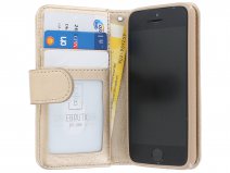 Zipper Wallet Case Goud - iPhone SE / 5s / 5 hoesje