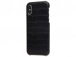 Graffi Cover Croco Zwart Leer - iPhone X/Xs hoesje