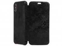 Graffi Oyster Lace Zwart Leer - iPhone X/Xs hoesje