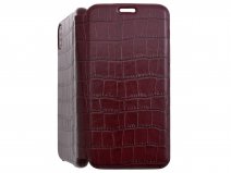 Graffi Oyster Croco Bordeaux Leer - iPhone X/Xs hoesje