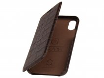 Graffi Oyster Croco Bruin Leer - iPhone X/Xs hoesje