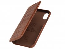 Graffi Oyster Croco Cognac Leer - iPhone X/Xs hoesje