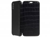 Graffi Oyster Croco Zwart Leer - iPhone X/Xs hoesje