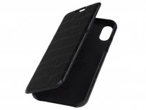 Graffi Oyster Croco Zwart Leer - iPhone X/Xs hoesje