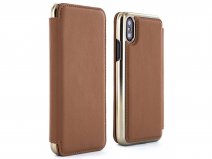 Greenwich Horo Folio Saddle/Gold - Leren iPhone X/Xs hoesje