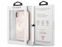 Guess Butterfly Studs Soft Case Rosé - iPhone X/Xs hoesje