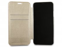 Guess Iridescent Clear Bookcase Goud - iPhone X/Xs hoesje