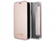 Guess Iridescent Clear Bookcase Rosé - iPhone X/Xs hoesje