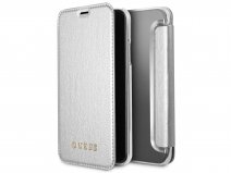 Guess Iridescent Clear Bookcase Zilver - iPhone X/Xs hoesje