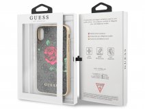 Guess Monogram Rose Soft Case Grijs - iPhone X/Xs hoesje