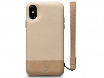 Sena Leather Wristlet Case Beige - iPhone X/Xs Hoesje