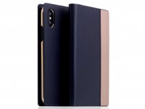 SLG Design D5 CSL Metal Navy - Leren iPhone X/Xs hoesje