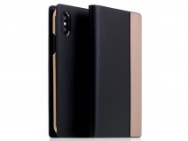 SLG Design D5 CSL Metal Black - Leren iPhone X/Xs hoesje