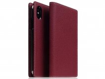 SLG Design D8 Folio Burgundy Leer - iPhone X/Xs hoesje