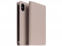 SLG Design D8 Folio Cream Leer - iPhone X/Xs hoesje