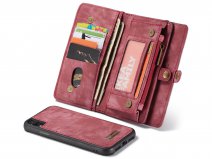 CaseMe 2in1 Wallet Ritsvak Case Rood - iPhone XR Hoesje