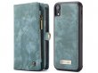 CaseMe 2in1 Wallet Ritsvak Case Blauw - iPhone XR Hoesje