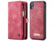 CaseMe 2in1 Wallet Ritsvak Case Rood - iPhone XR Hoesje